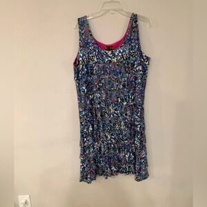 Isle by Melis Kozan Sleeveless Tiered Multicolor Print Sheath Dress XL